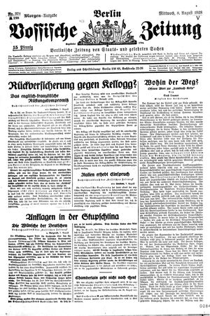 Vossische Zeitung vom 08.08.1928