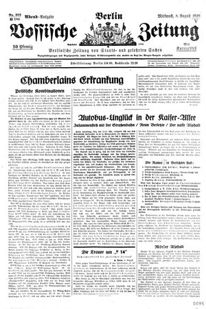 Vossische Zeitung vom 08.08.1928