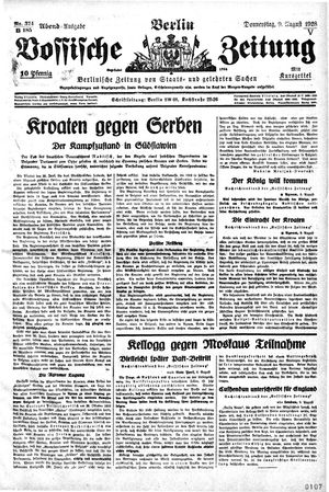 Vossische Zeitung vom 09.08.1928