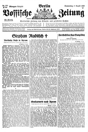 Vossische Zeitung on Aug 9, 1928