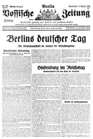 Vossische Zeitung vom 11.08.1928