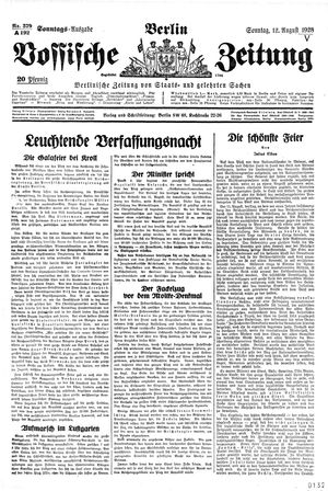 Vossische Zeitung vom 12.08.1928