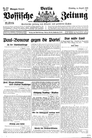 Vossische Zeitung vom 14.08.1928