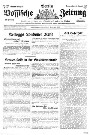Vossische Zeitung vom 16.08.1928