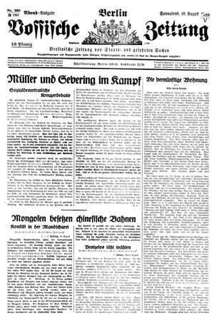 Vossische Zeitung vom 18.08.1928
