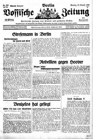 Vossische Zeitung vom 20.08.1928