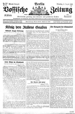 Vossische Zeitung vom 21.08.1928