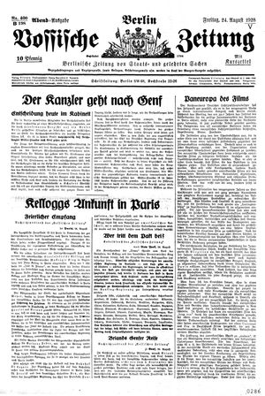 Vossische Zeitung vom 24.08.1928