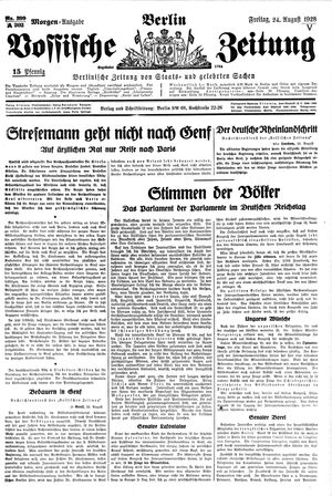 Vossische Zeitung vom 24.08.1928