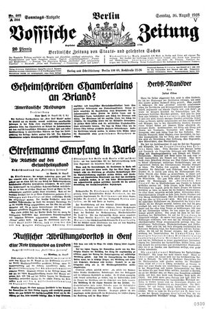 Vossische Zeitung vom 26.08.1928