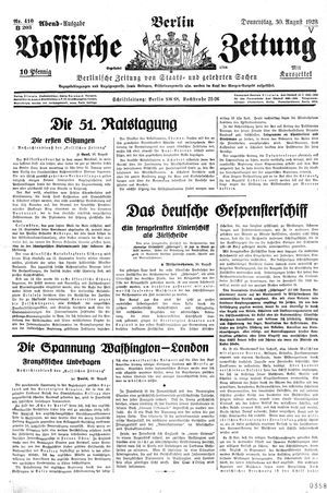 Vossische Zeitung vom 30.08.1928