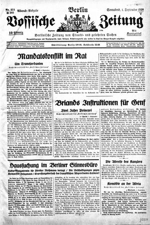 Vossische Zeitung vom 01.09.1928