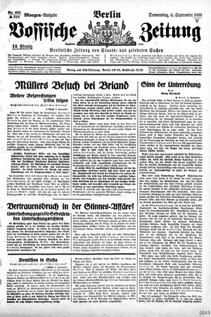 Vossische Zeitung vom 06.09.1928