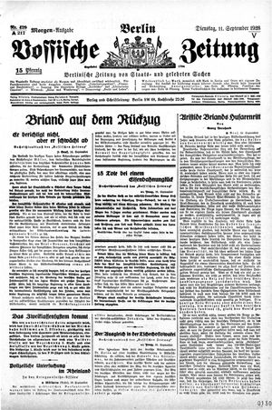 Vossische Zeitung vom 11.09.1928