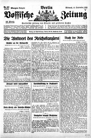 Vossische Zeitung vom 12.09.1928