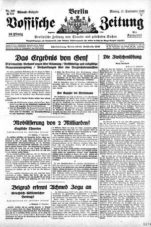 Vossische Zeitung vom 17.09.1928