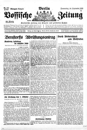 Vossische Zeitung vom 20.09.1928