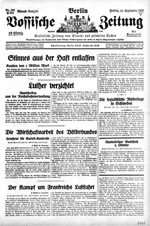 Vossische Zeitung vom 21.09.1928