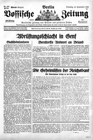 Vossische Zeitung on Sep 25, 1928