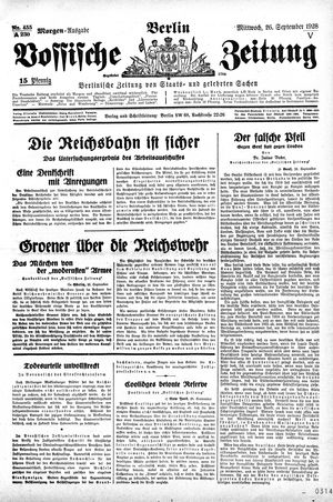 Vossische Zeitung vom 26.09.1928