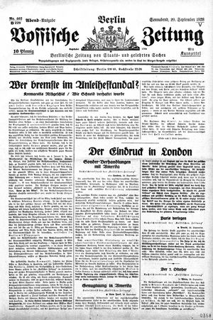 Vossische Zeitung vom 29.09.1928