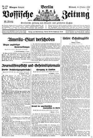 Vossische Zeitung vom 10.10.1928