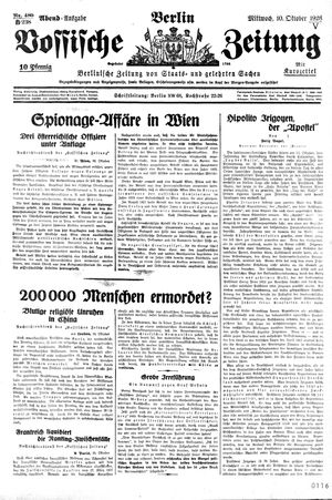 Vossische Zeitung vom 10.10.1928