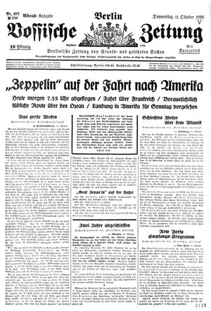 Vossische Zeitung vom 11.10.1928