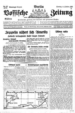 Vossische Zeitung vom 14.10.1928