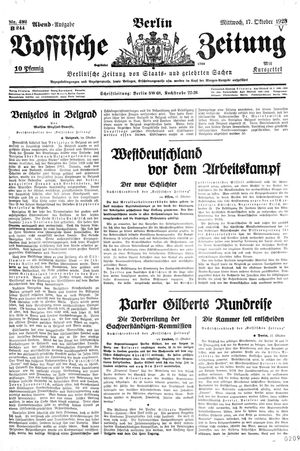 Vossische Zeitung vom 17.10.1928
