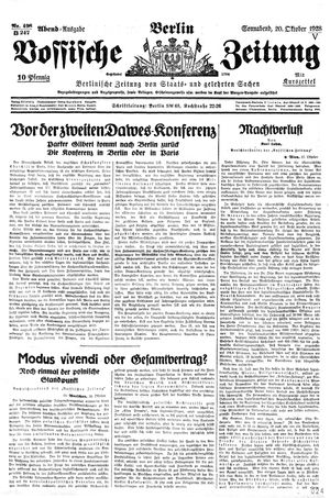 Vossische Zeitung vom 20.10.1928