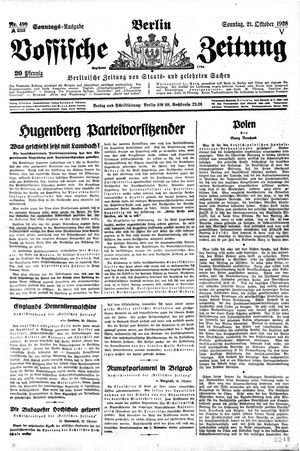 Vossische Zeitung vom 21.10.1928
