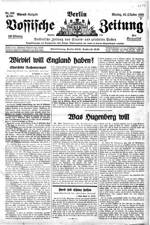 Vossische Zeitung vom 22.10.1928