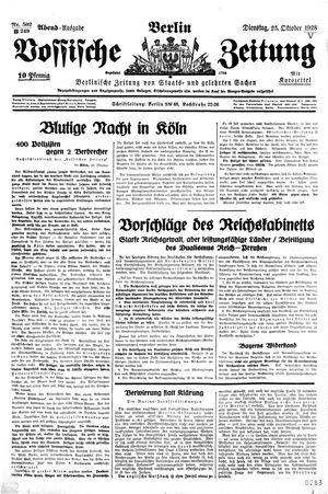 Vossische Zeitung vom 23.10.1928