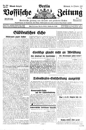 Vossische Zeitung vom 24.10.1928