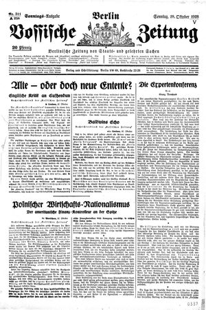 Vossische Zeitung vom 28.10.1928