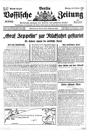 Vossische Zeitung vom 29.10.1928