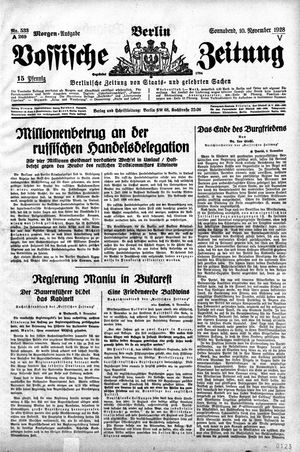 Vossische Zeitung vom 10.11.1928