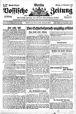 Vossische Zeitung vom 12.11.1928