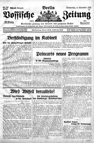 Vossische Zeitung vom 15.11.1928