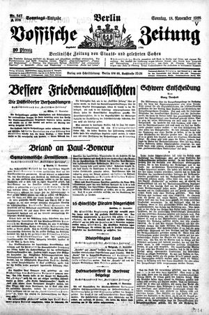 Vossische Zeitung vom 18.11.1928