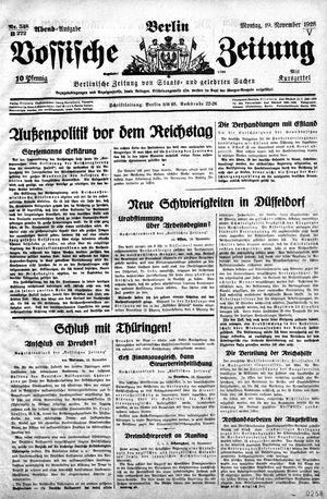 Vossische Zeitung vom 19.11.1928