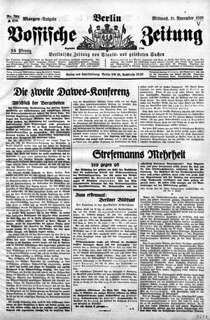 Vossische Zeitung vom 21.11.1928