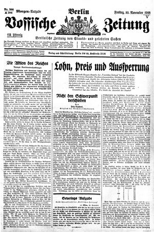 Vossische Zeitung on Nov 30, 1928