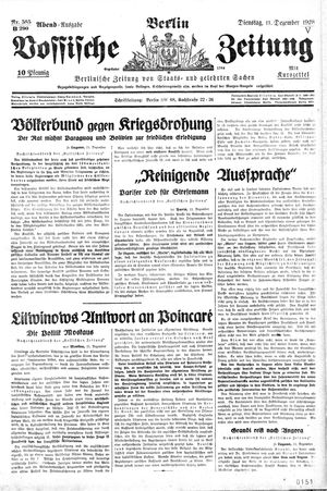 Vossische Zeitung vom 11.12.1928
