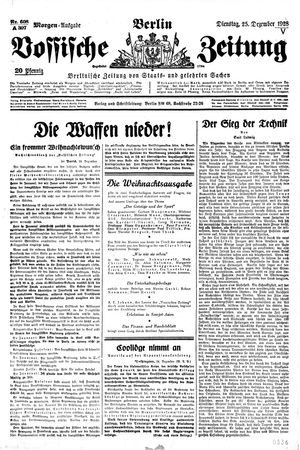 Vossische Zeitung vom 25.12.1928