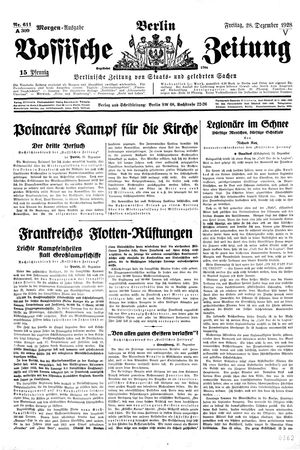 Vossische Zeitung vom 28.12.1928