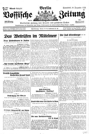 Vossische Zeitung vom 29.12.1928