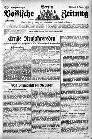 Vossische Zeitung vom 02.01.1929