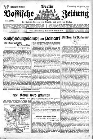 Vossische Zeitung on Jan 10, 1929